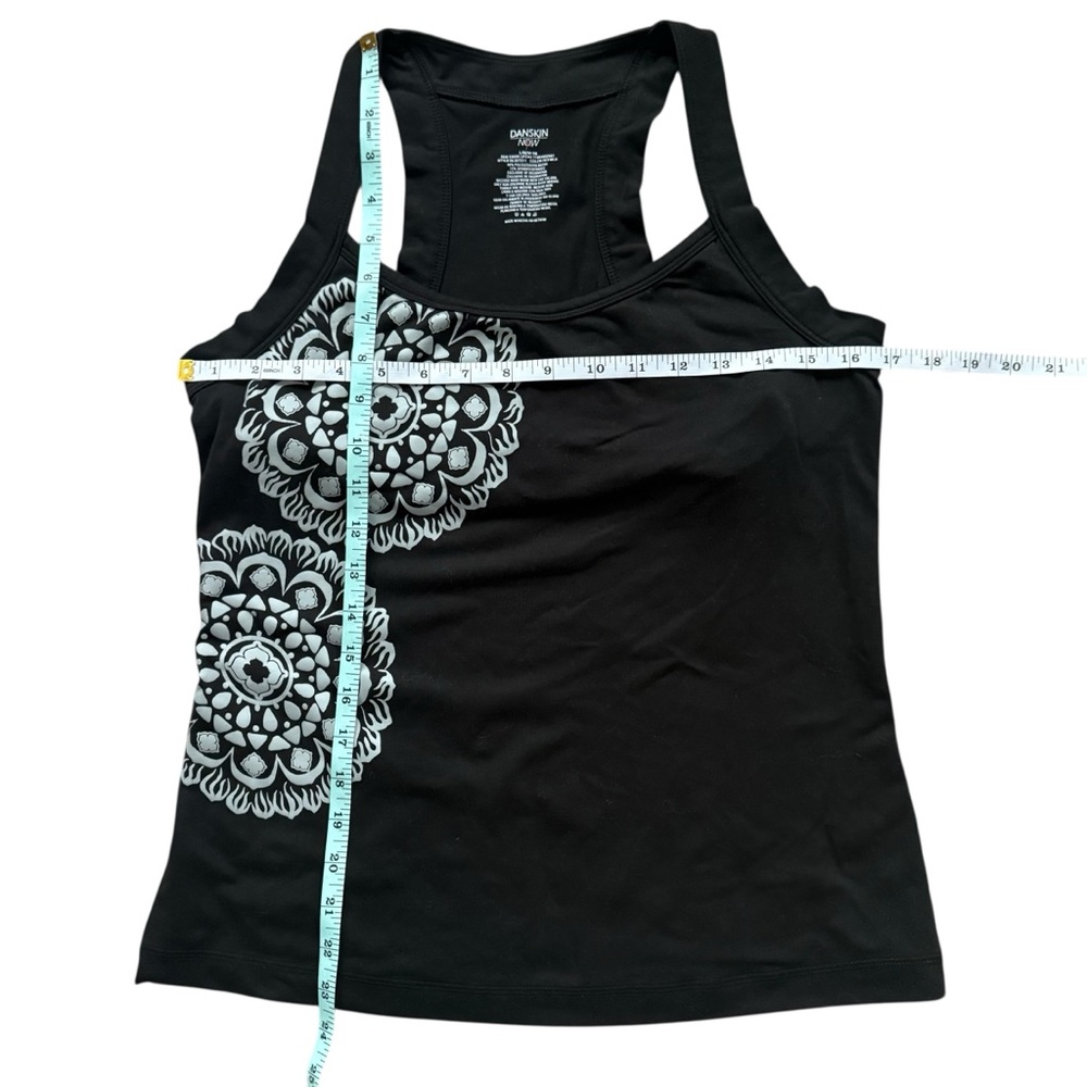 Danskin Now Black Tank Top with Gray Mandala Design - Picture 4 of 5